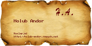 Holub Andor névjegykártya